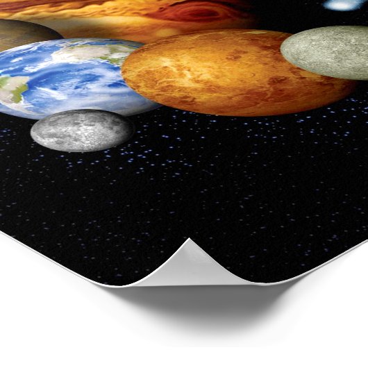 NASA JPLシステム惑星太陽のモンタージュ宇宙写真 ポスター (角)