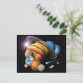 NASA JPLシステム惑星太陽のモンタージュ宇宙写真 ポストカード (スタンド正面)