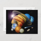 NASA JPLシステム惑星太陽のモンタージュ宇宙写真 ポストカード (正面/裏面)