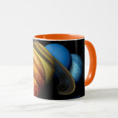 NASA JPLシステム惑星太陽のモンタージュ宇宙写真 マグカップ (正面右)