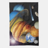 NASA JPL 太陽系惑星モザイク宇宙写真 キッチンタオル (縦)