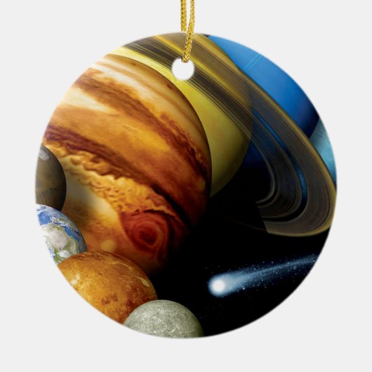 NASA JPL 太陽系惑星モンタージュ宇宙写真 セラミックオーナメント (正面)
