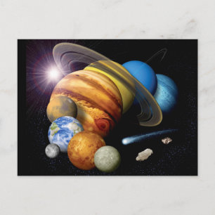 NASA JPL 太陽系惑星モンタージュ宇宙写真 ポストカード