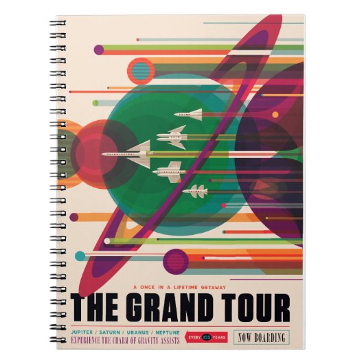NASA/JPLSのレトロ宇宙ポスター ノートブック (正面)