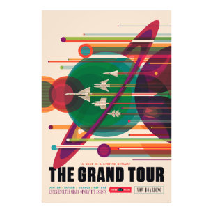 NASA/JPLSのレトロ宇宙ポスター フォトプリント