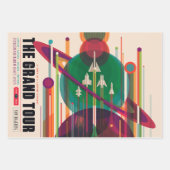 NASA/JPLSのレトロ宇宙ポスター ラッピングペーパーシート (正面)