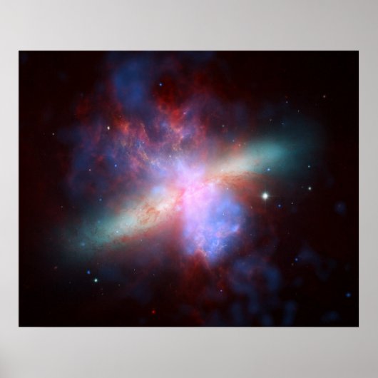 NASA - M82のX線可視赤外画像 ポスター (正面)