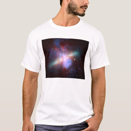 NASA - M82のX線-可視-赤外線イメージ Tシャツ (正面)