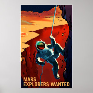 NASA Recruitment Poster Explorers Wanted ポスター