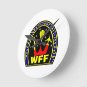 Nasa Wallops飛行施設Insignia ラウンド壁時計 (傾斜)