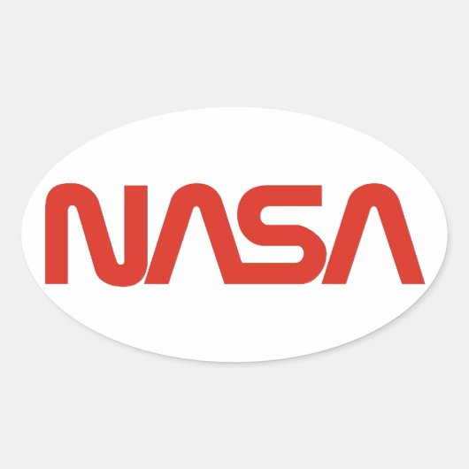 NASA Wormロゴ 楕円形シール (正面)