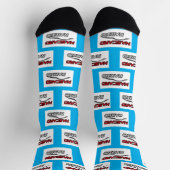 NASCARD RADIO Blue Crew Socks ソックス (上部)