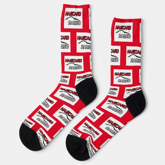 NASCARD RADIO Red Crew Socks ソックス (左)