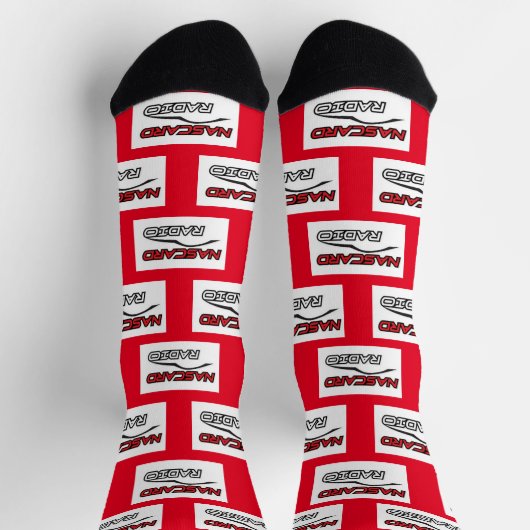 NASCARD RADIO Red Crew Socks ソックス (上部)