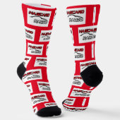 NASCARD RADIO Red Crew Socks ソックス (傾斜あり)