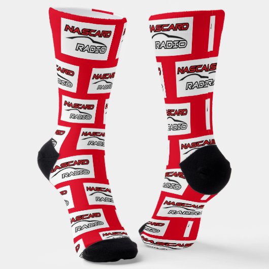 NASCARD RADIO Red Crew Socks ソックス (傾斜あり)