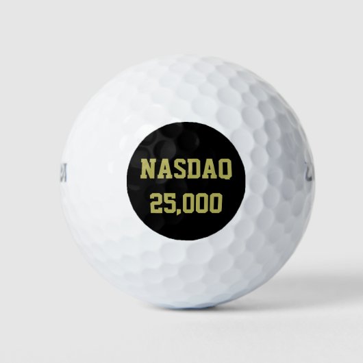 NASDAQ 25000 株式市場のお祝い ゴルフボール (正面)