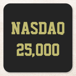 NASDAQ 25000 株式市場のお祝い スクエアペーパーコースター
