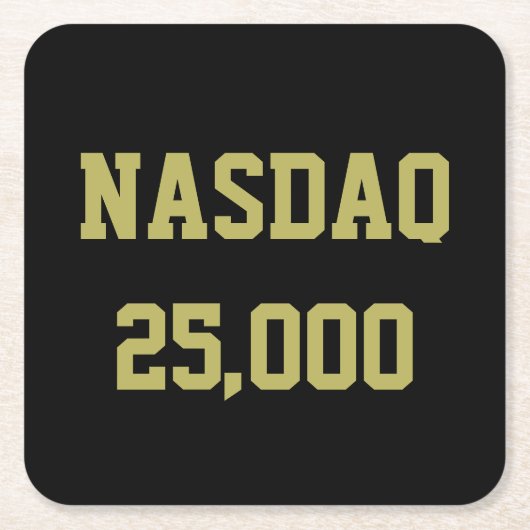 NASDAQ 25000 株式市場のお祝い スクエアペーパーコースター (正面)