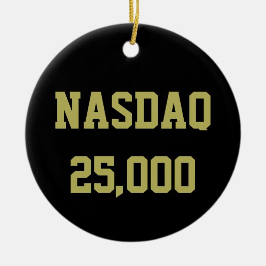NASDAQ 25000 株式市場のお祝い セラミックオーナメント (正面)