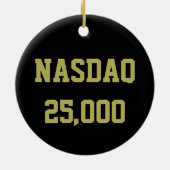 NASDAQ 25000 株式市場のお祝い セラミックオーナメント (裏面)