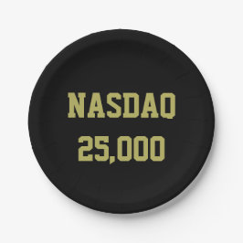 NASDAQ 25000 株式市場のお祝い ペーパープレート