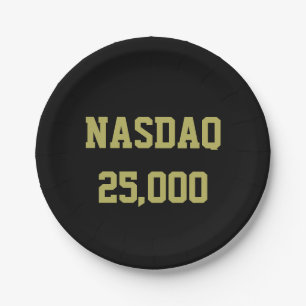 NASDAQ 25000 株式市場のお祝い ペーパープレート