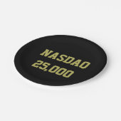 NASDAQ 25000 株式市場のお祝い ペーパープレート (アングル)