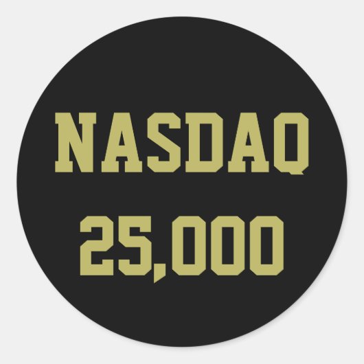 NASDAQ 25000 株式市場のお祝い ラウンドシール (正面)
