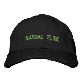 NASDAQ 25000 株式市場のお祝い 刺繍入りキャップ