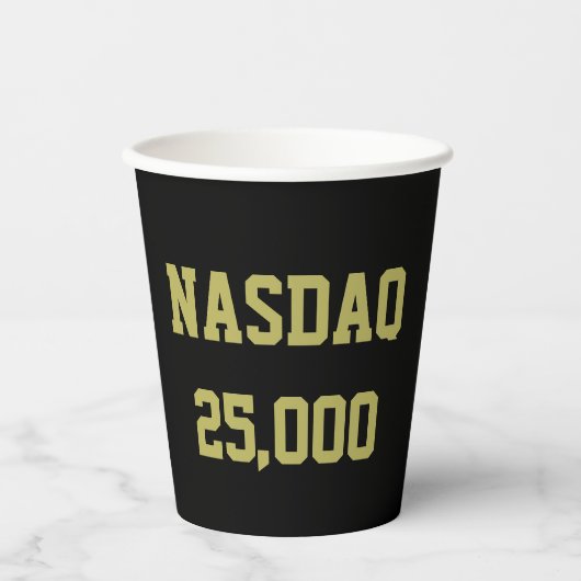 NASDAQ 25000 株式市場のお祝い 紙コップ (正面)
