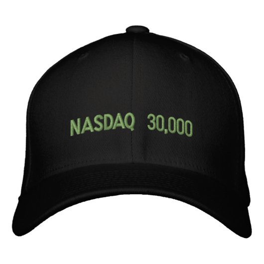 NASDAQ 3万 - 株式市場のお祝い 刺繍入りキャップ (正面)