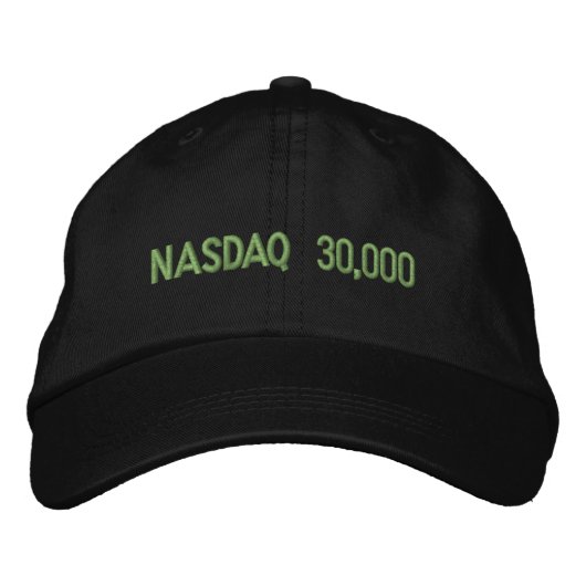 NASDAQ 3万 - 株式市場のお祝い 刺繍入りキャップ (正面)