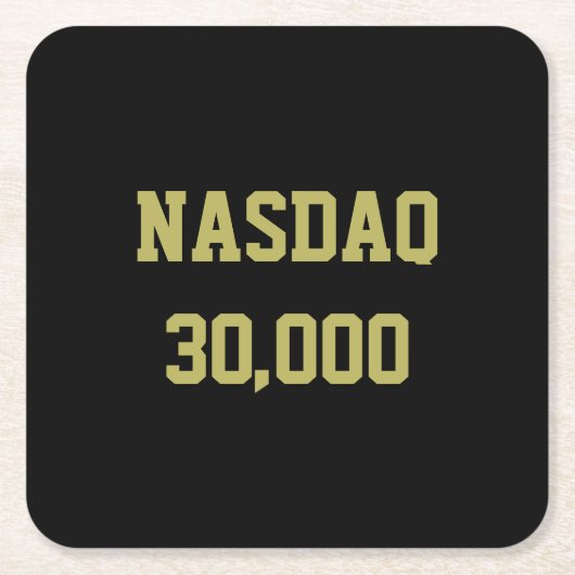 NASDAQ 30000 株式市場のお祝い スクエアペーパーコースター (正面)