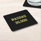 NASDAQ 30000 Stock Market Celebration スクエアペーパーコースター (アングル)