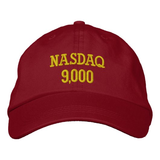 NASDAQ 9000ポイント 刺繍入りキャップ (正面)