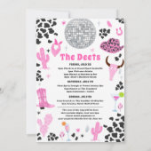 Nashでの最後のBashのバチェロレッテ週末の日程 招待状 (裏面)