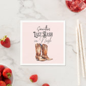 Nashで最後のBashバチェロレッテ女性のカーボーイはピンク色を起動 スタンダードカクテルナプキン (インサイチュ)