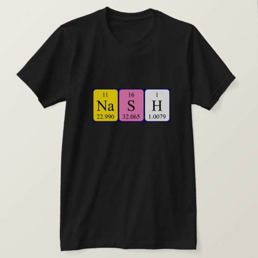 Nash期別表名のシャツ Tシャツ (デザイン正面)
