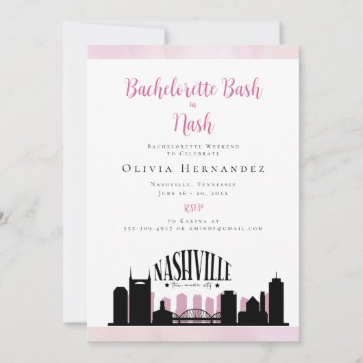 Nash BachloretteのBash 招待状 (正面)