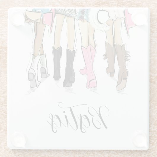 Nash Bashバチェロレッテファッションカウボーイブーツ ガラスコースター (裏面)