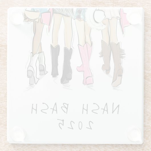 Nash Bashバチェロレッテファッションカウボーイブーツ ガラスコースター (裏面)