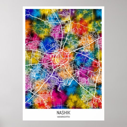Nashik Maharashtra City Map ポスター (正面)