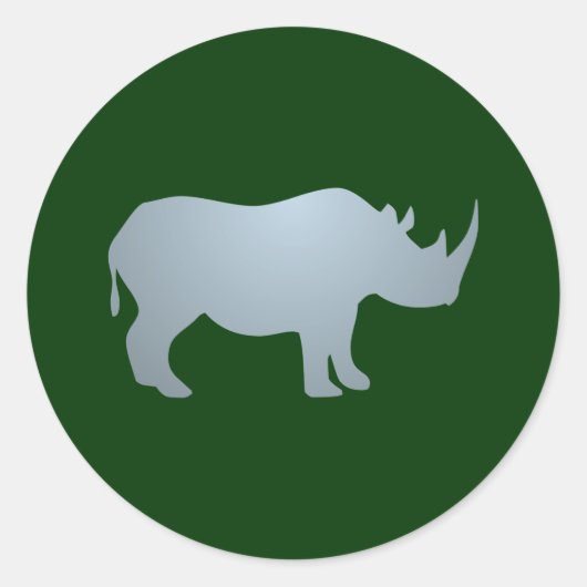 Nashorn rhino rhinoceros ラウンドシール (正面)