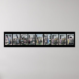 NASHVILLEアルファベットレター名アート ポスター