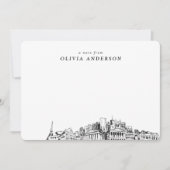 Nashvilleスカイラインスケッチパーソナライズされたノートカード ノートカード (正面)