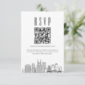 Nashville結婚のQRコードRSVP 招待状 (スタンド正面)