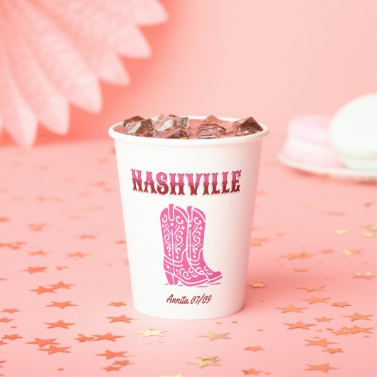 nashville bachelorette party country pink boots 紙コップ (インサイチュ)
