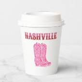nashville bachelorette party country pink boots 紙コップ (裏面)