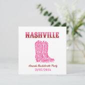 nashville bachelorette party pink cowgirl 招待状 (スタンド正面)